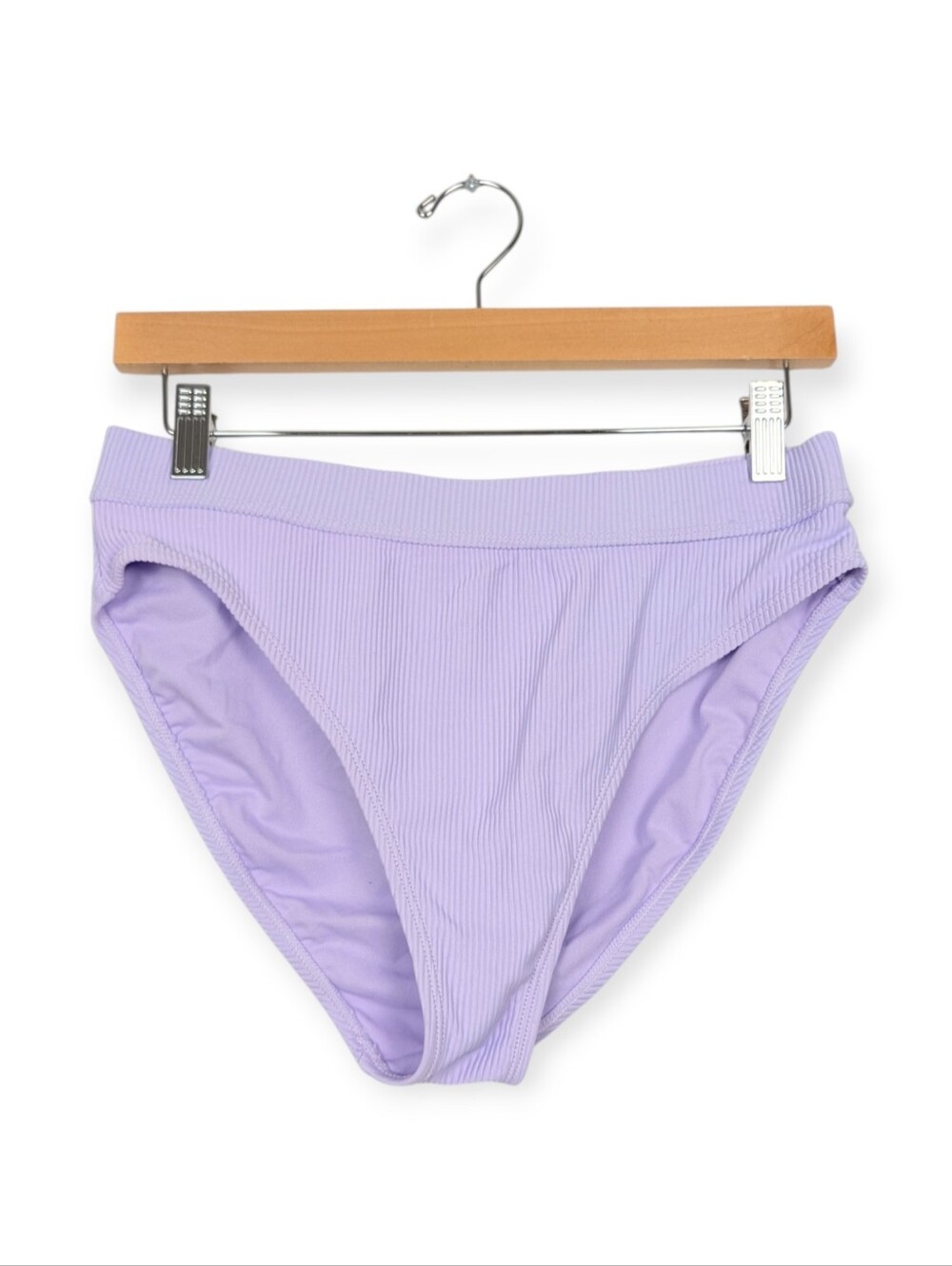Cyn & Luca Bikini Bottom L Lavender Ribbed Swim Bottom